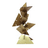 Sculpture Squared Trapezoid, Walnut and Stainless Steel