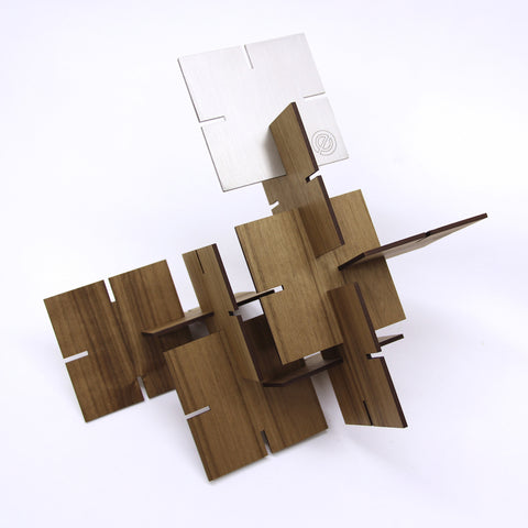 Sculpture Squared, Walnut and Stainless Steel