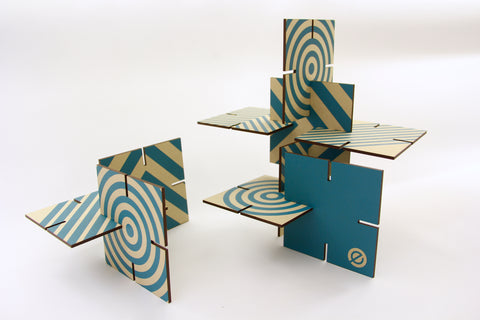 Patterned Sculpture Squared, Turquoise