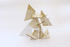 Patterned Sculpture Squared Trapezoid, White